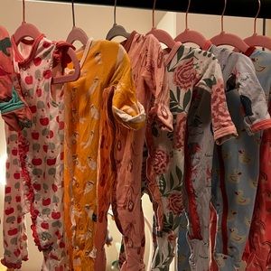 Kickee Pants Footie pajamas, onesie - Ballet Slippers and ruffle bottom - Zipper